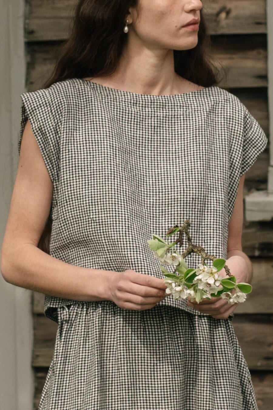 TOP - GINGHAM NOIR