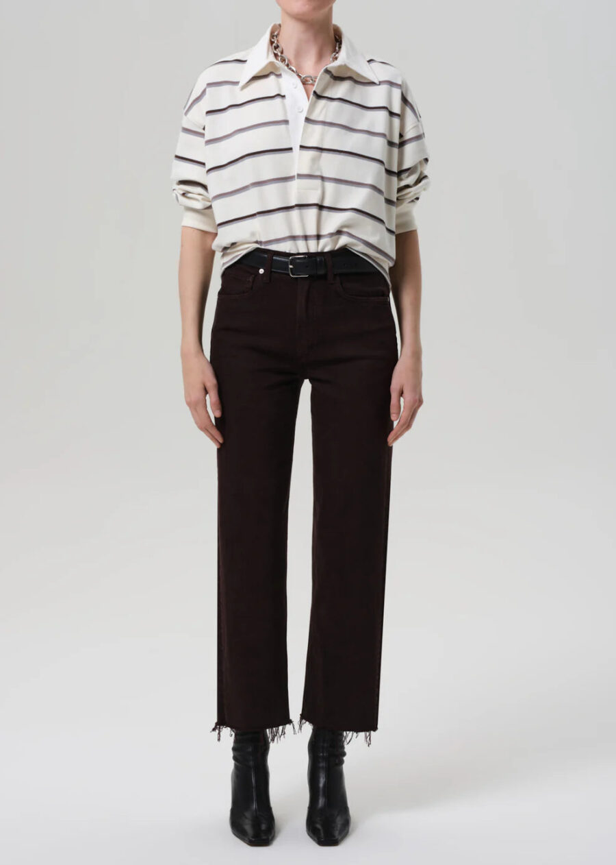 STRAIGHT RAW HEM - CAROB