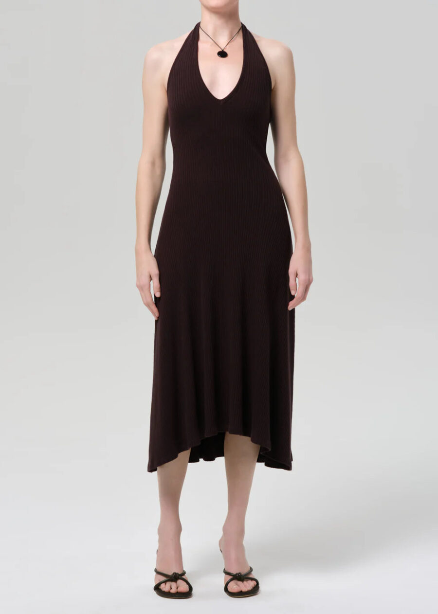 HALTER DRESS - CHOCOLATE