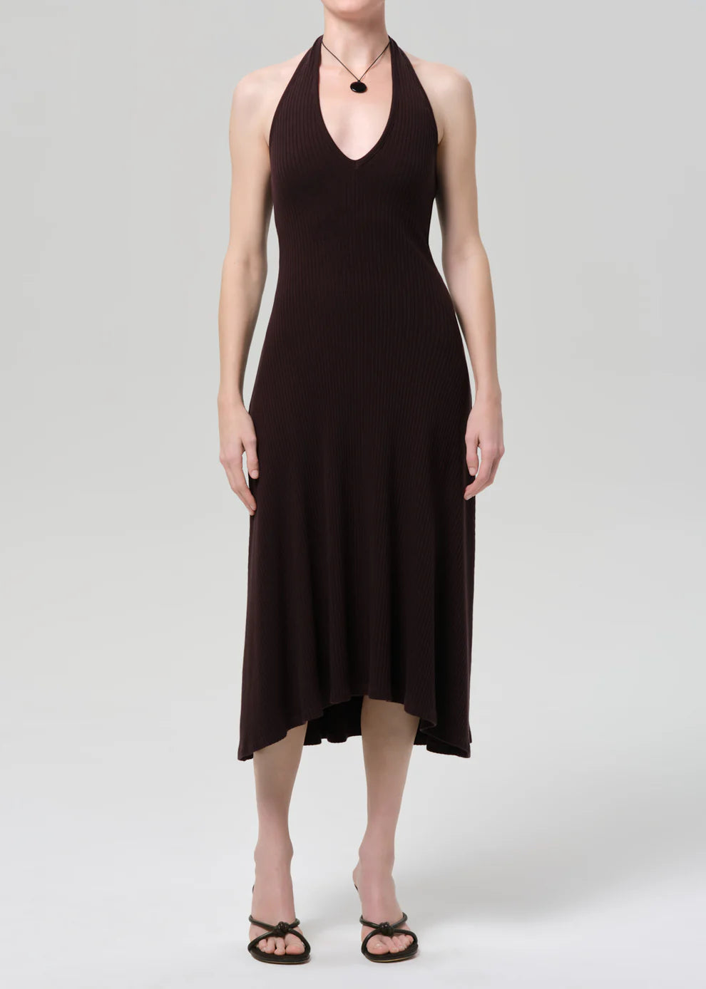 HALTER DRESS - CHOCOLATE