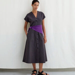 DRESS - BROWN/NAVY