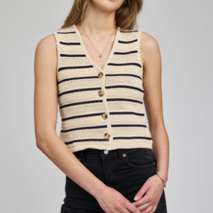 VEST - NAVY STRIPE