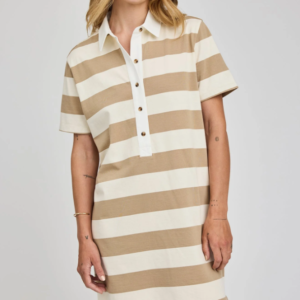 DRESS - KHAKI STRIPE