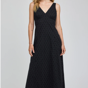 EYELET DRESS - BLACK