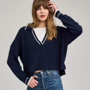 V-NECK SWEATER - NAVY