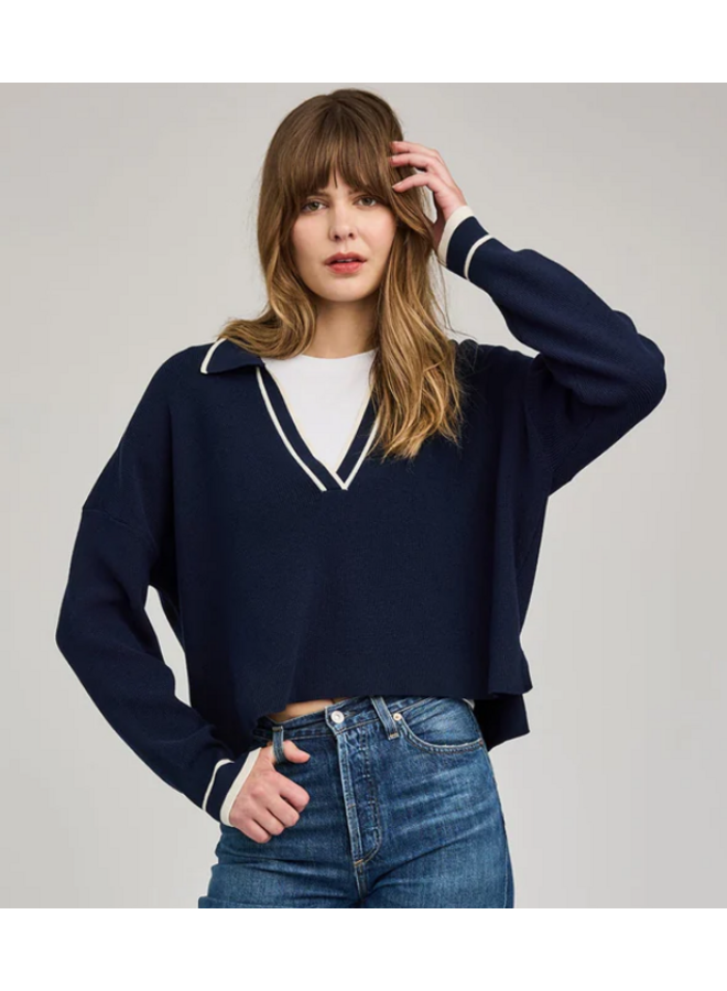V-NECK SWEATER - NAVY