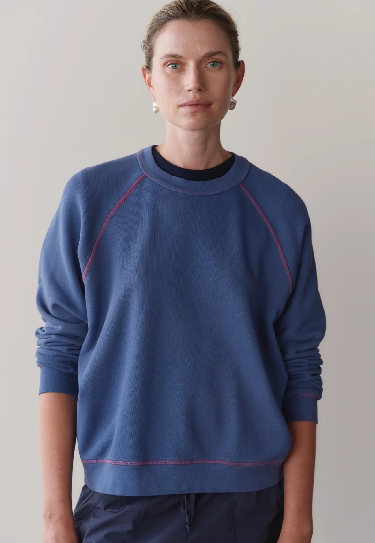 STITCH SWEATSHIRT - LAPIS RASPBERRY